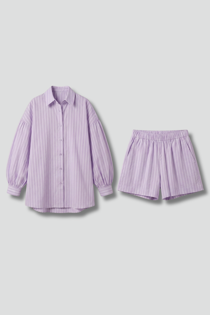 Judith | Women's Two Piece Set with Button Shirt and Shorts