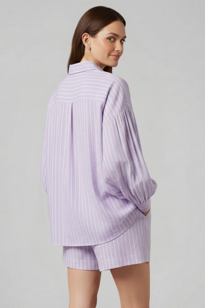 Judith | Women's Two Piece Set with Button Shirt and Shorts