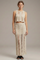 Fanchon | Women's Two Piece Set with Crop Top and Side Slit Skirt