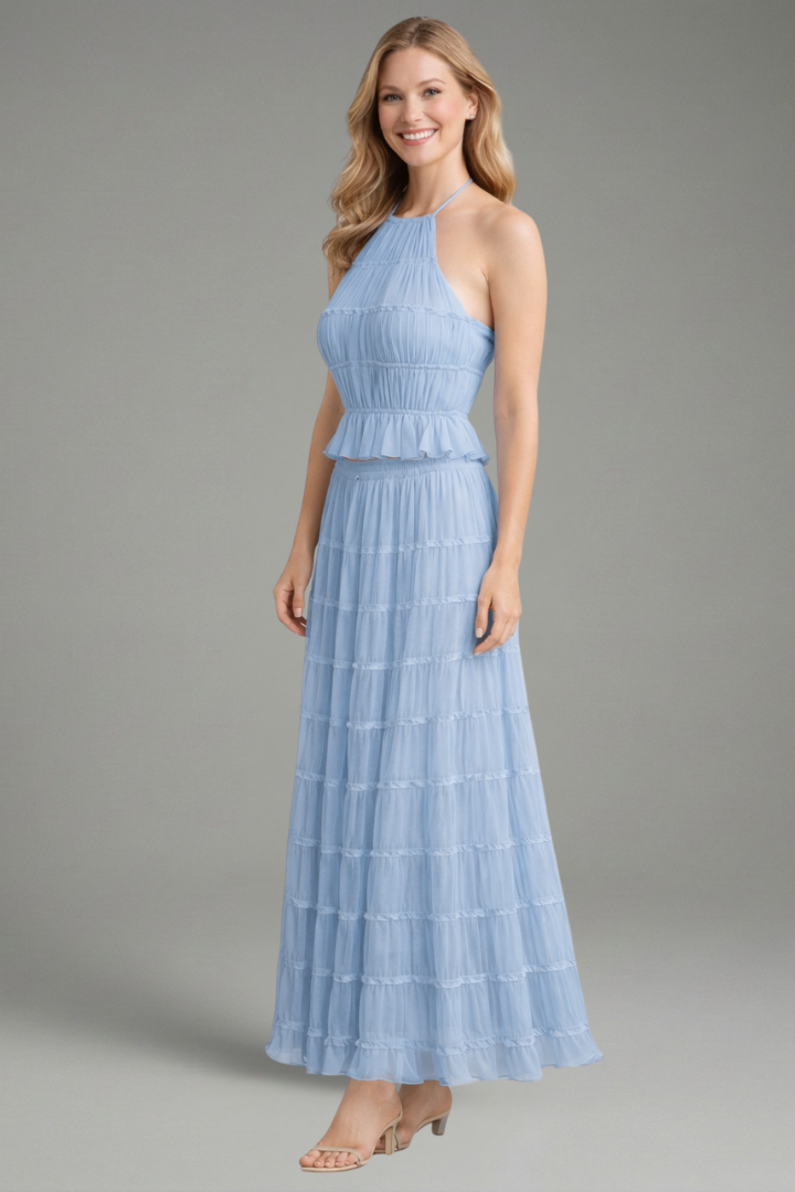 Galatea | Women's Two Piece Set with Halter Top and Maxi Skirt