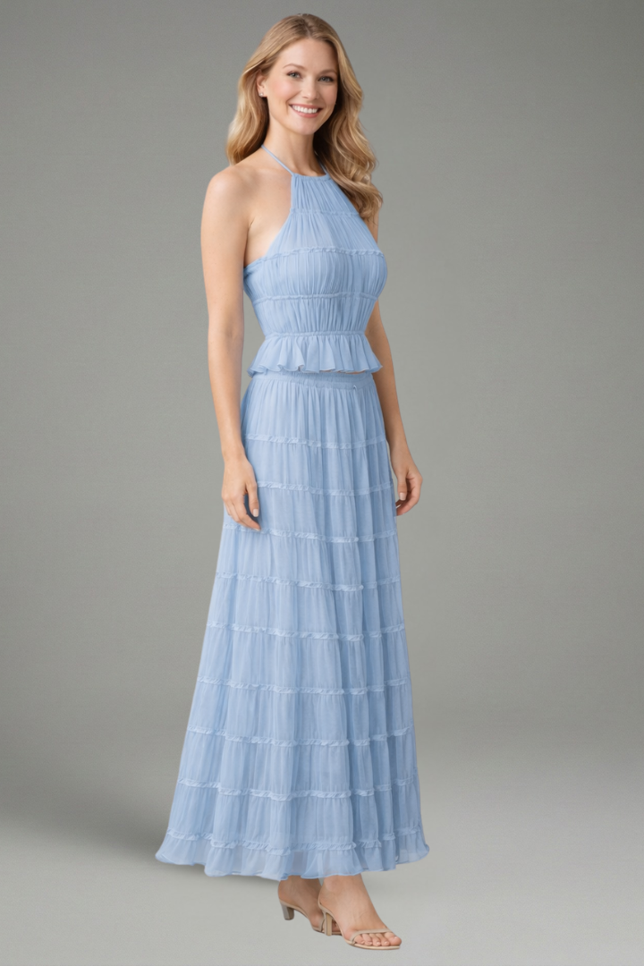 Galatea | Women's Two Piece Set with Halter Top and Maxi Skirt