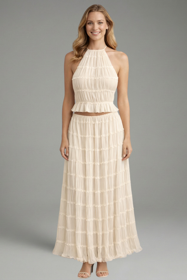 Galatea | Women's Two Piece Set with Halter Top and Maxi Skirt