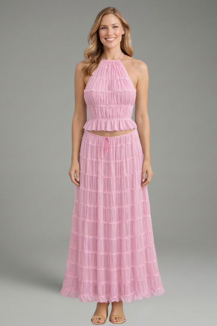 Galatea | Women's Two Piece Set with Halter Top and Maxi Skirt