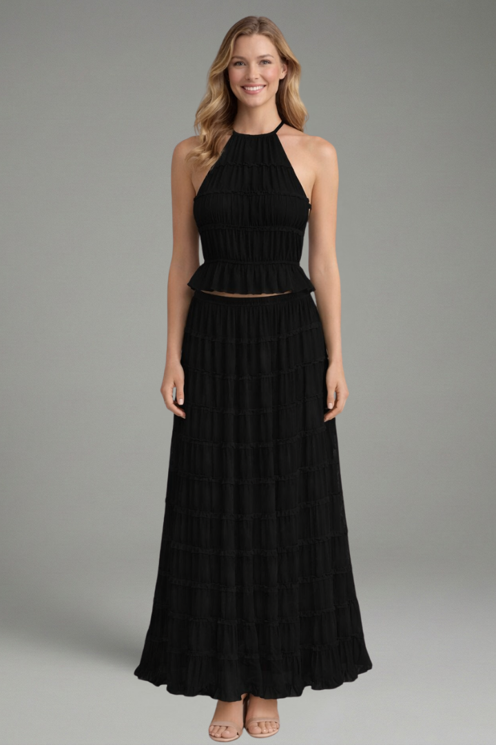 Galatea | Women's Two Piece Set with Halter Top and Maxi Skirt