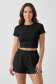 Joanna | Women's Two Piece Set with Short Sleeve Top and Elastic Waist Shorts