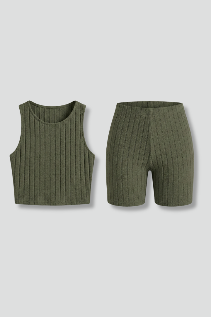 Idalia | Women's Two Piece Set with Sleeveless Top and Fitted Shorts