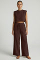 Bergitta | Women's Two Piece Set with Sleeveless Top and Wide Leg Pants