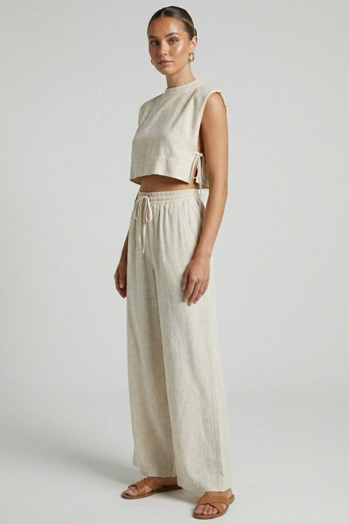 Bergitta | Women's Two Piece Set with Sleeveless Top and Wide Leg Pants