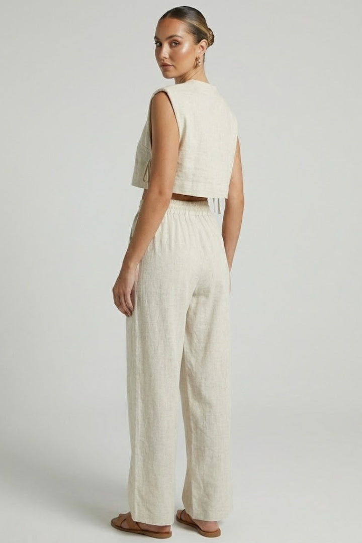 Bergitta | Women's Two Piece Set with Sleeveless Top and Wide Leg Pants