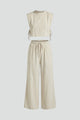 Bergitta | Women's Two Piece Set with Sleeveless Top and Wide Leg Pants