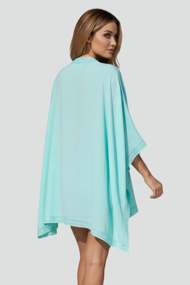 Mabel | Women's V-Neck Tunic with Wide Sleeves and Textured Surface