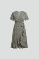 Oliana | Women's Wrap Dress with V-Neckline and Short Sleeves