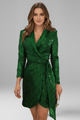 Myrtle | Women's Wrap Dress with V Neck and Long Sleeves