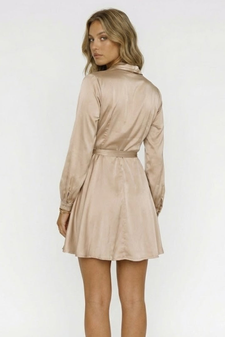 Nora | Women's Wrap Mini Dress with V Neck and Waist Tie