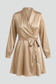Nora | Women's Wrap Mini Dress with V Neck and Waist Tie
