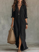 Nanette | Women's Cotton Shirt Maxi Dress with Front Slit