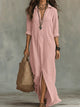 Nanette | Women's Cotton Shirt Maxi Dress with Front Slit