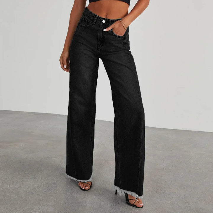 Mireille | Women's High-Waist Wide-Leg Baggy Gray Jeans