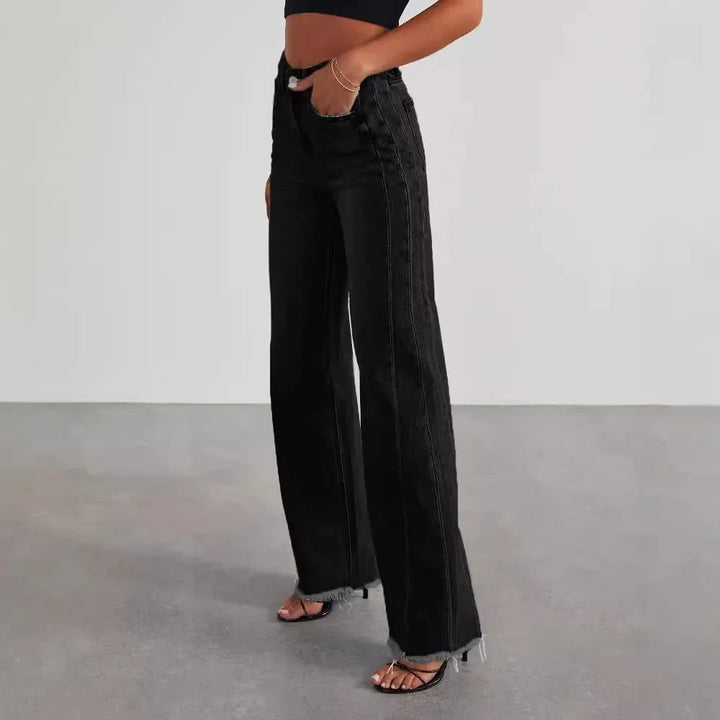 Mireille | Women's High-Waist Wide-Leg Baggy Gray Jeans