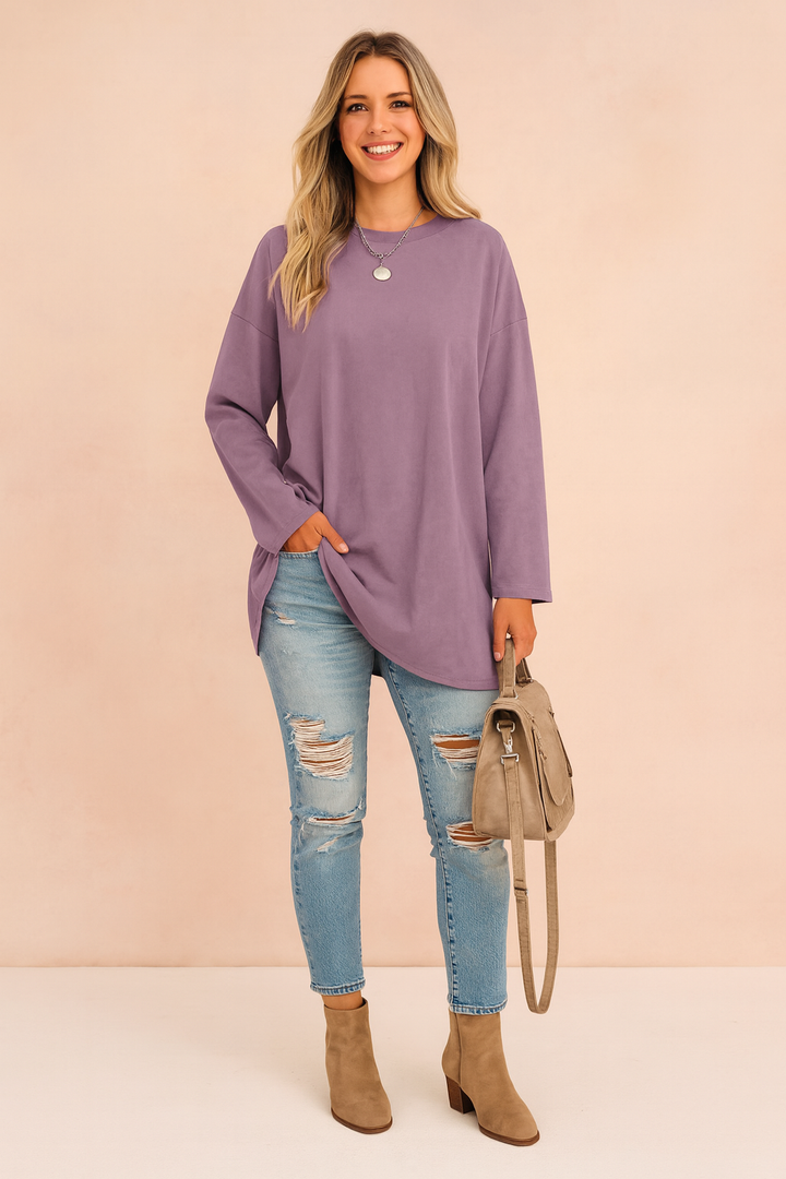 Salome | Women's Relaxed Oversized Long Sleeve Tunic Top
