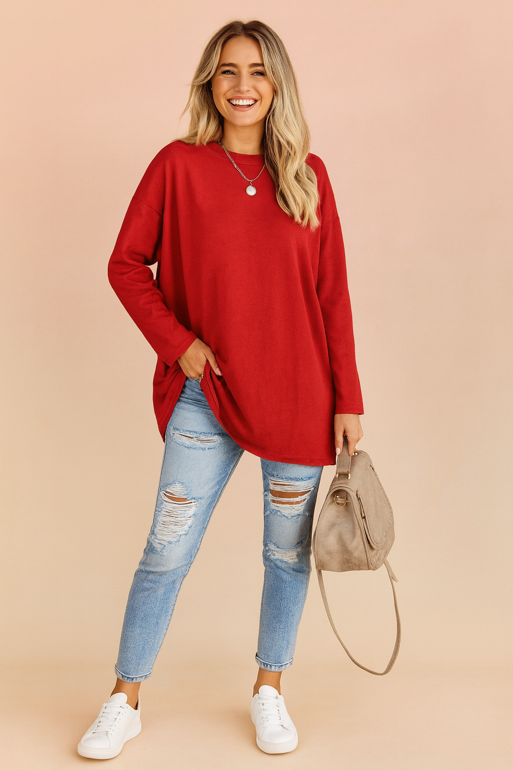 Salome | Women's Relaxed Oversized Long Sleeve Tunic Top