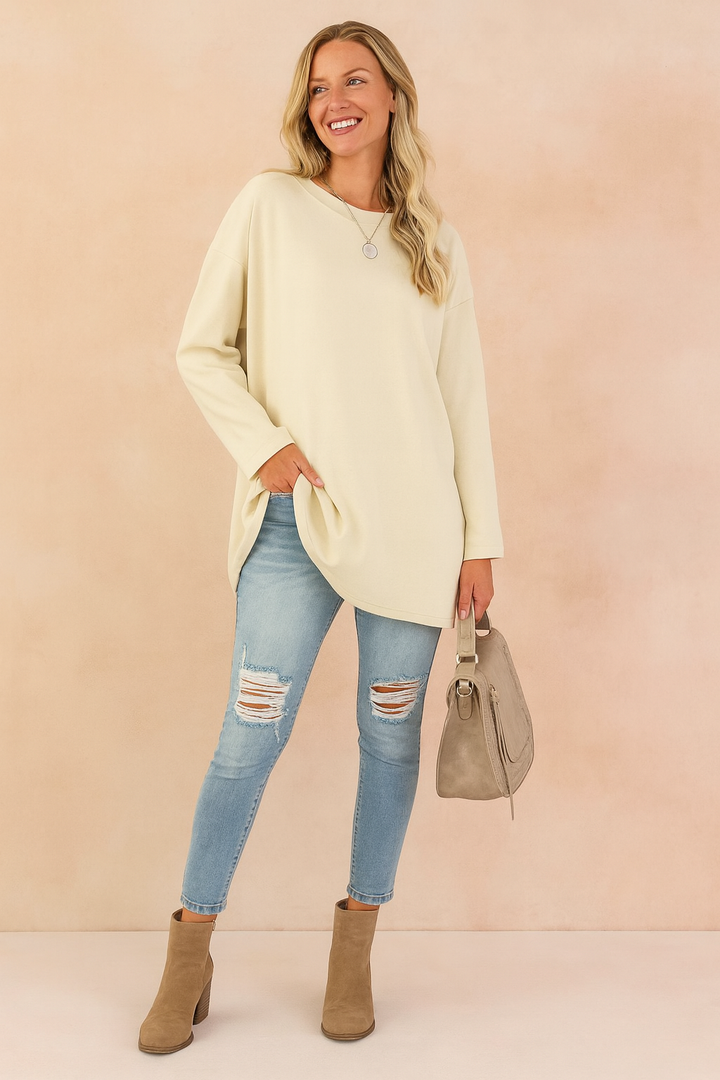 Salome | Women's Relaxed Oversized Long Sleeve Tunic Top