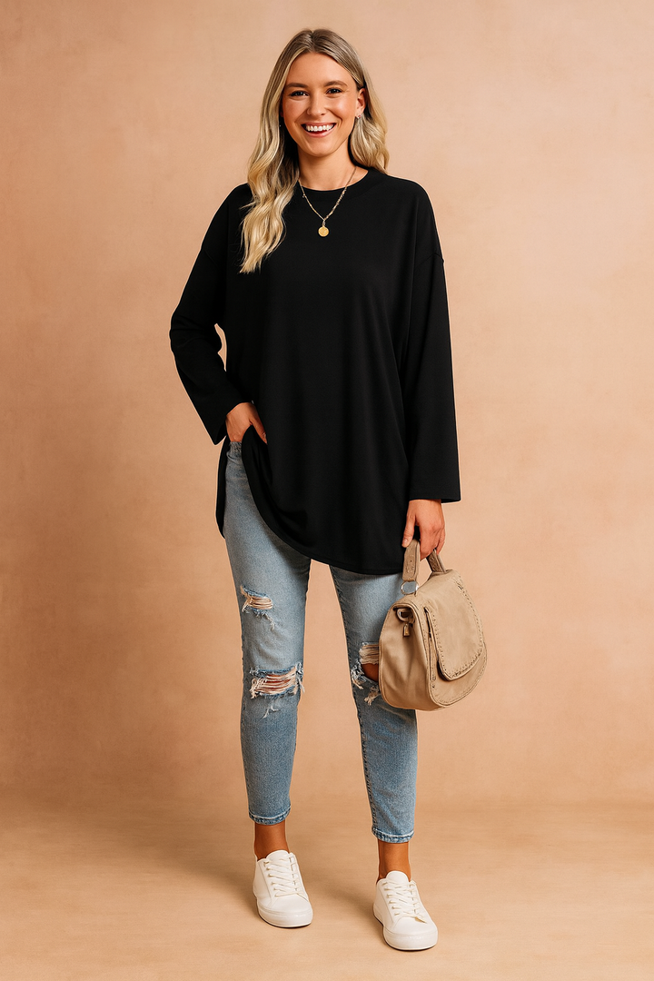 Salome | Women's Relaxed Oversized Long Sleeve Tunic Top