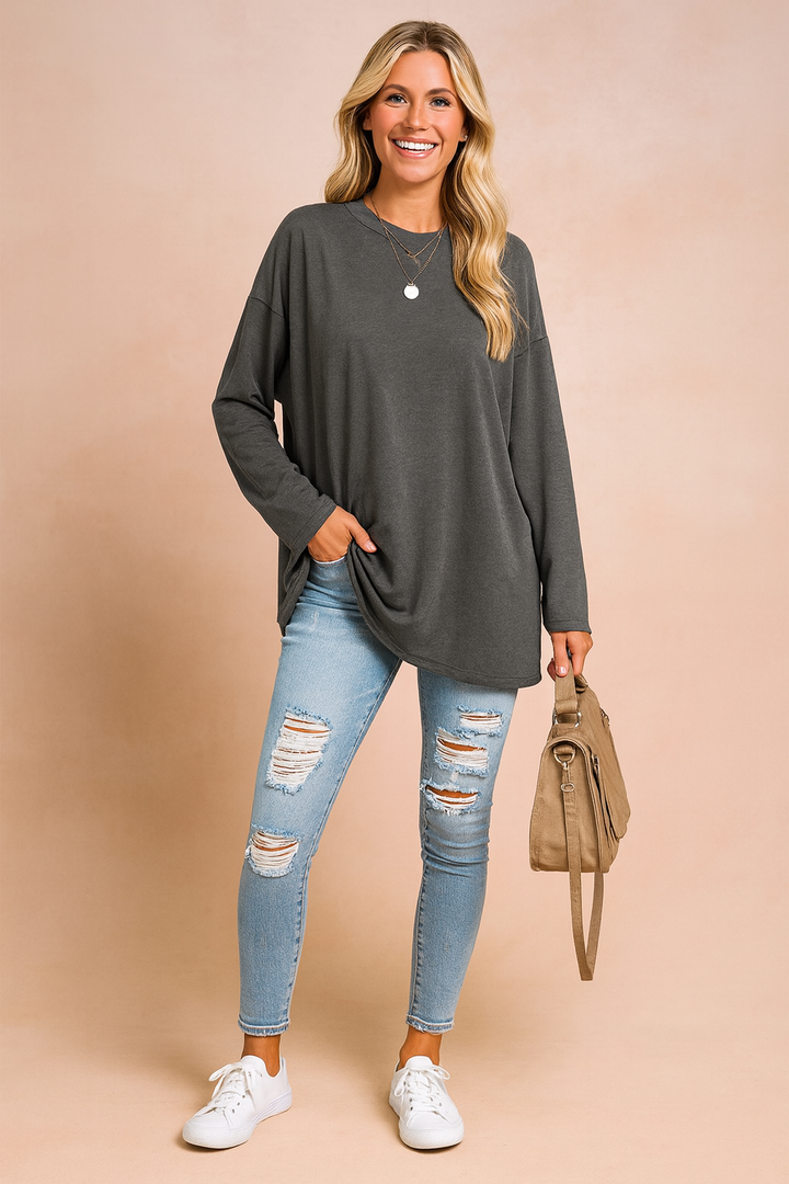 Salome | Women's Relaxed Oversized Long Sleeve Tunic Top