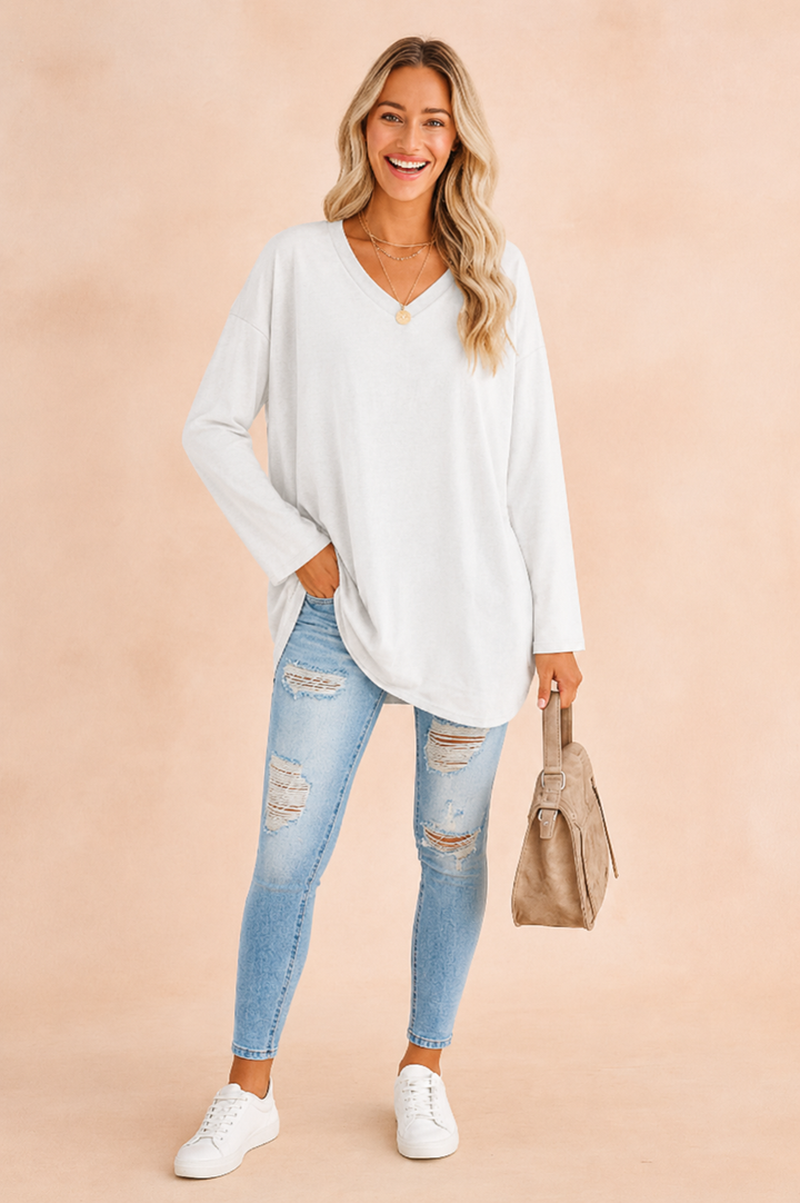 Salome | Women's Relaxed Oversized Long Sleeve Tunic Top