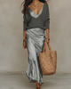 Albina | Women's Satin Slip Midi Dress
