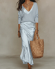 Albina | Women's Satin Slip Midi Dress