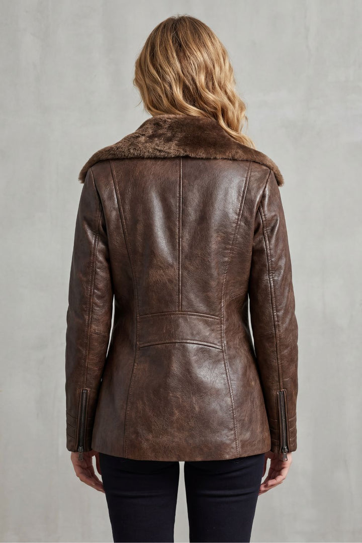 Isadora | Women’s Brown Vintage Aviator Jacket