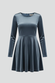 Lillian | Women's mini dress with round neckline and long sleeves