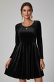 Lillian | Women's mini dress with round neckline and long sleeves