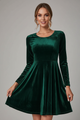 Lillian | Women's mini dress with round neckline and long sleeves