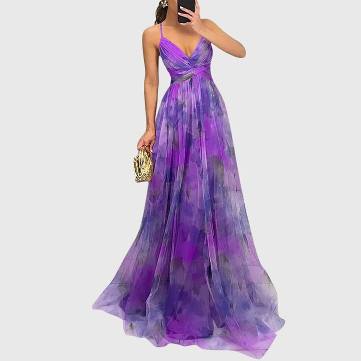 Giselle | Women's Floral Print High-Waisted Maxi Dress