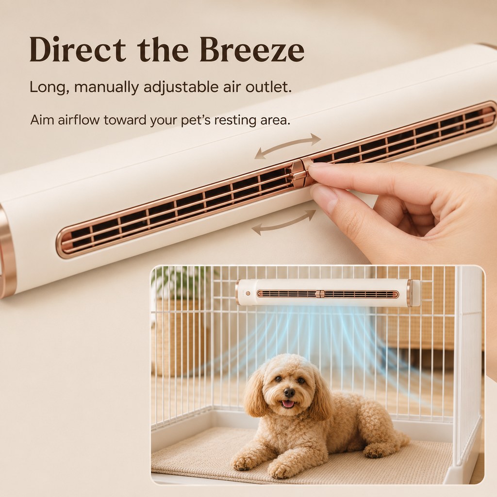 Danai | Rechargeable Pet Crate Cooling Fan, 3-Speed Airflow for Stuffy Dog Kennels & Indoor Pet Spaces - image 5