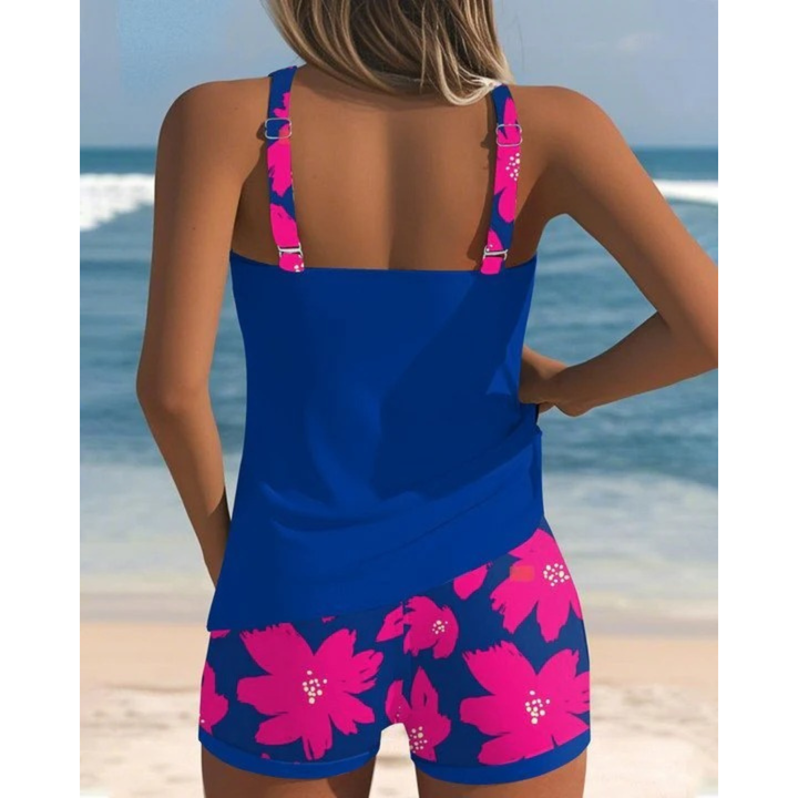 Juliet | Women's Printed Tankini Set with Racerback and Swim Shorts - image 5