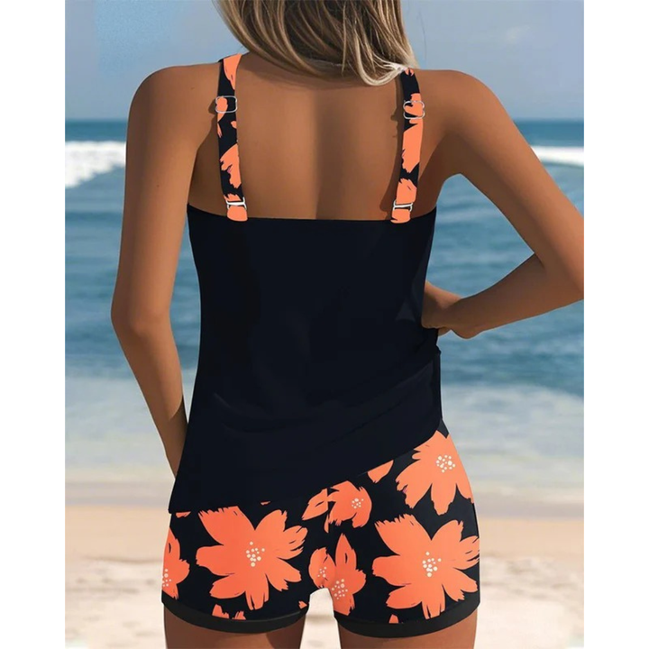 Juliet | Women's Printed Tankini Set with Racerback and Swim Shorts - image 6