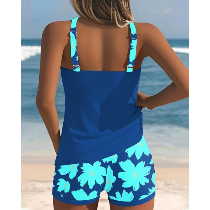 Juliet | Women's Printed Tankini Set with Racerback and Swim Shorts - image 7