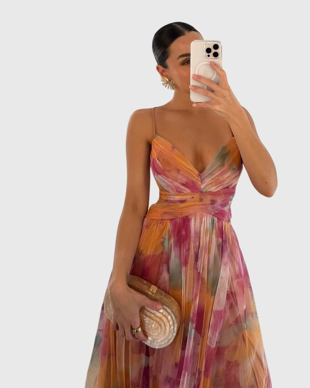 Giselle | Women's Floral Print High-Waisted Maxi Dress