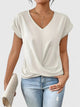 Mahrianne | Women's Comfortable V-Neck Top with Twist Front Detail