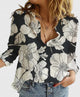 Sabine | Women's Relaxed Cotton-Linen Button-Down Blouse with Lapel Collar