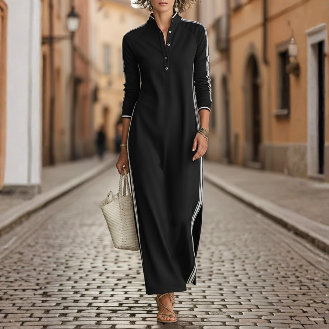 Esme | Women's Blue Fabric Maxi Dress