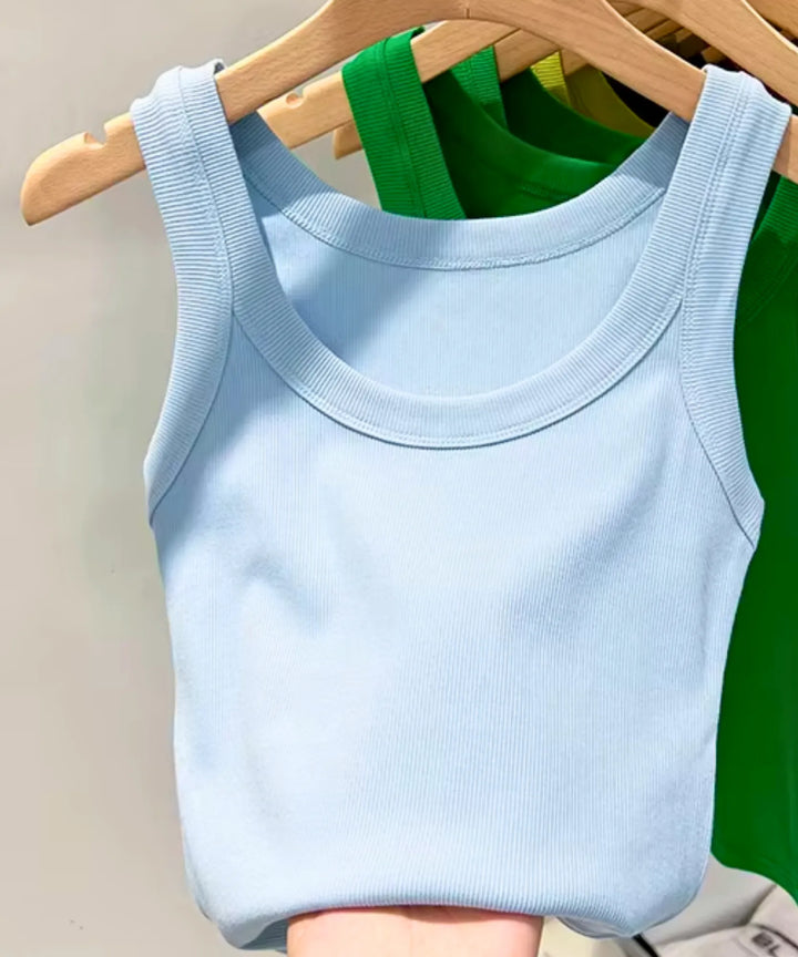 Rhoswen | Women's Ribbed Tank Top in Cotton and Spandex