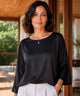 Ingrid | Women's Satin Dressy Top with Elegant Wide Sleeves