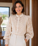 Astrid | Women's Lace Blouse with Puff Sleeves and High Neck