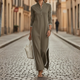 Esme | Women's Blue Fabric Maxi Dress