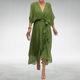 Amedine | Women's Belted V-Neck Maxi Dress - image 1