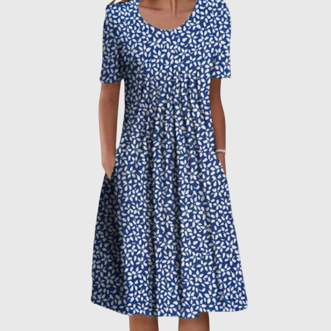 Scarlett | Women's Elegant Round Neck Printed Dress